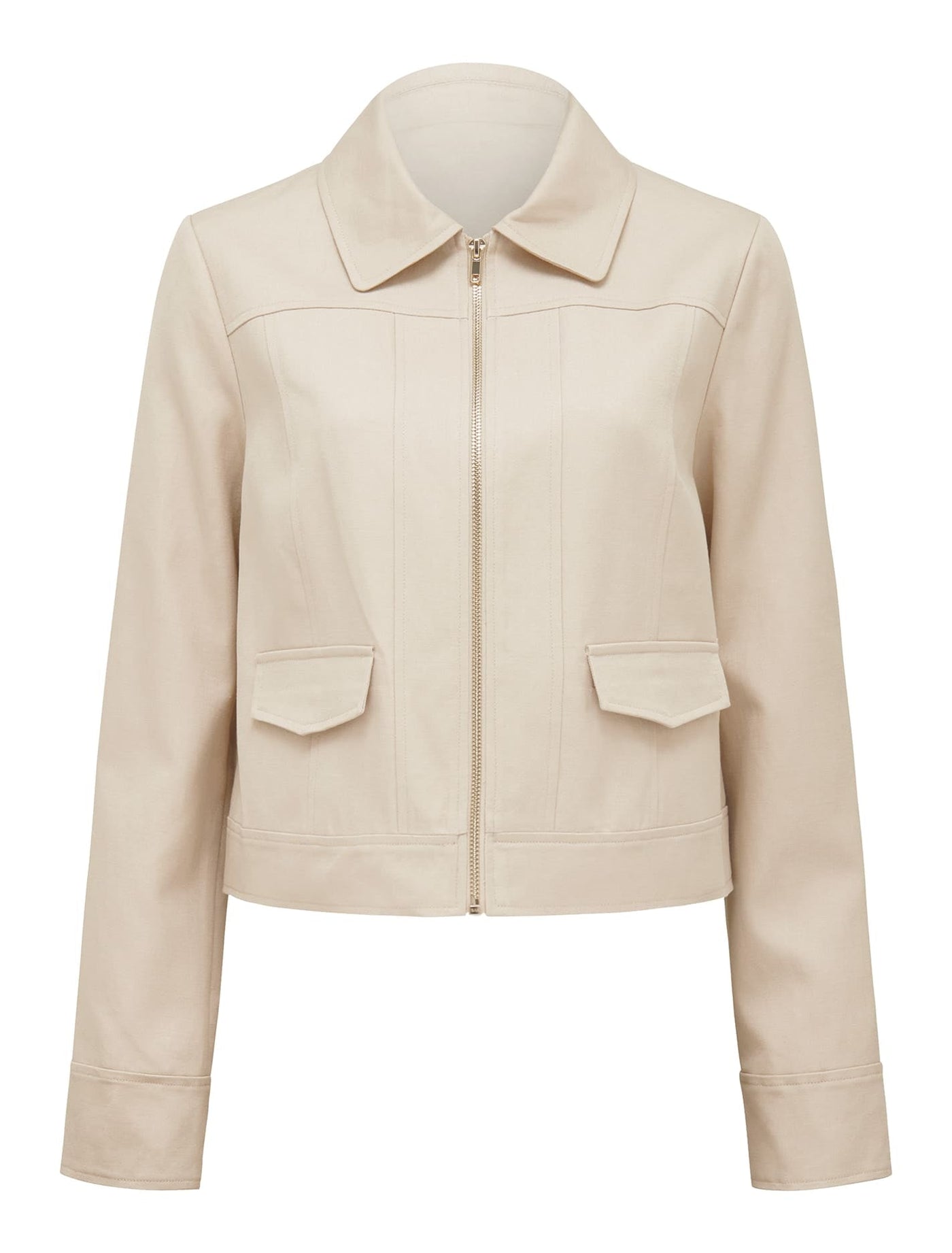 Teresa Zip Through Jacket Sand Dune | Forever New