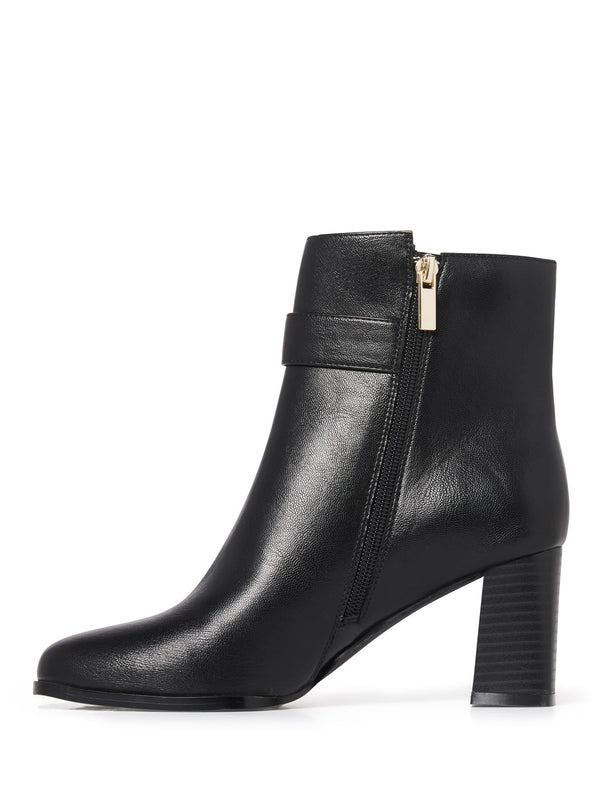 Gemma Buckle Block Heel Boot Forever New
