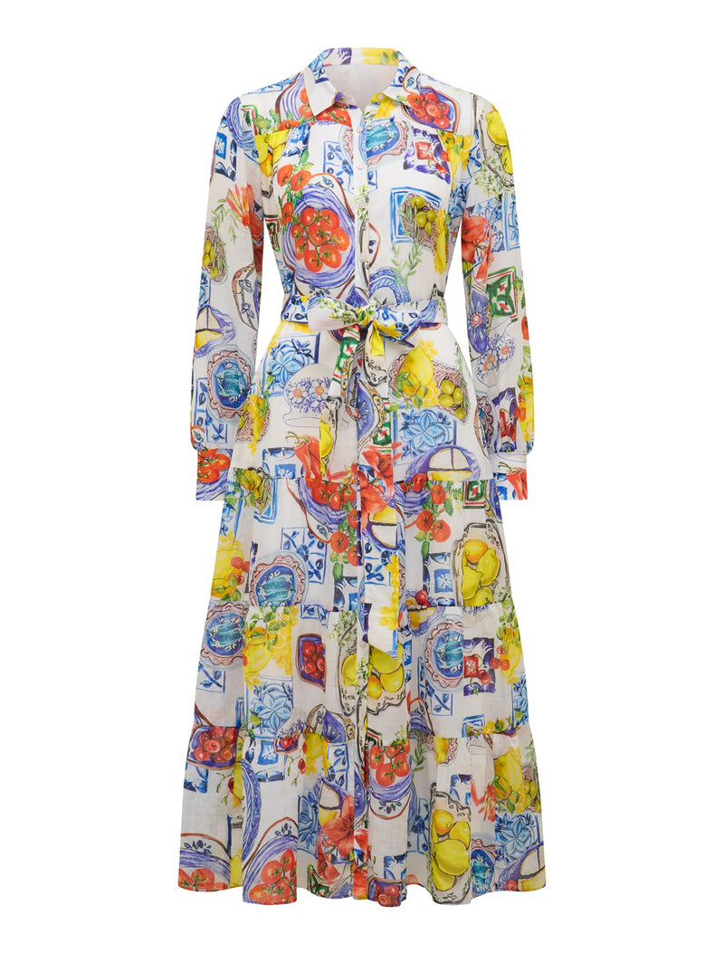 Sylvie Tiered Shirt Midi Dress Forever New