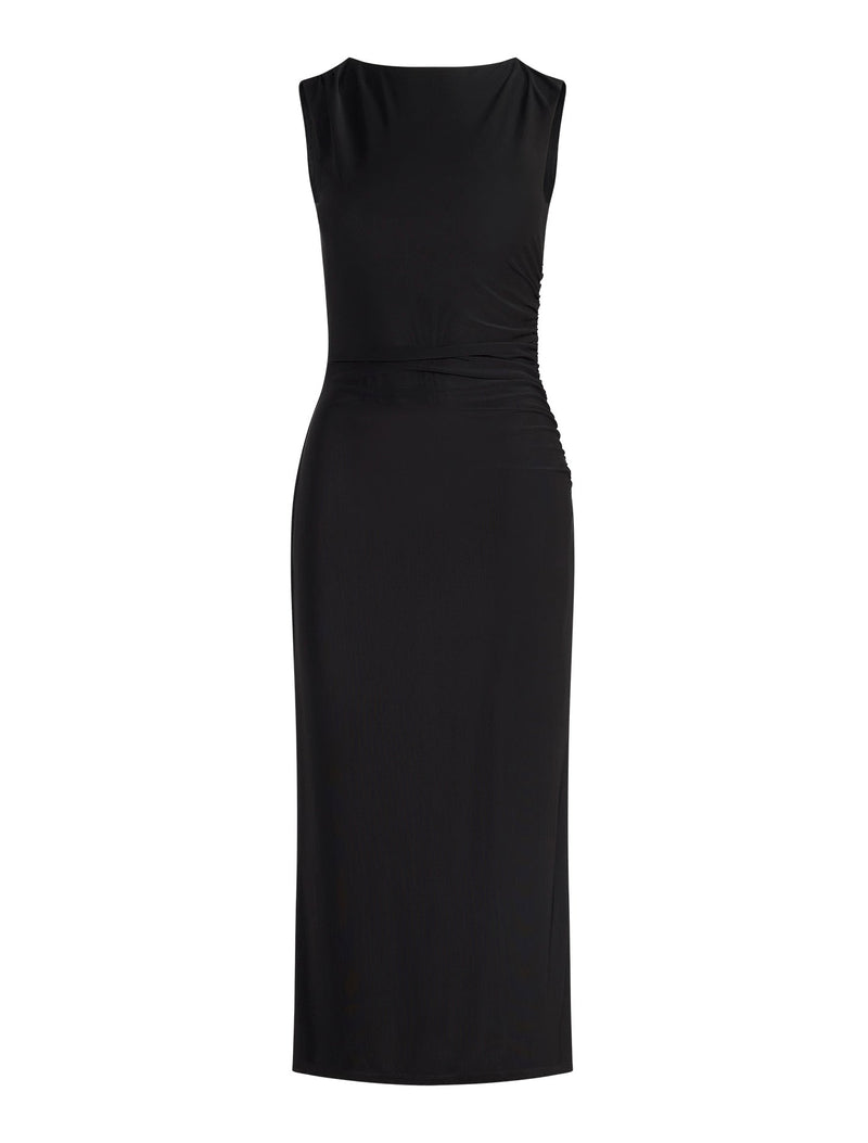 ally mesh dress Ally Sleeveless Mesh Midi Dress Black