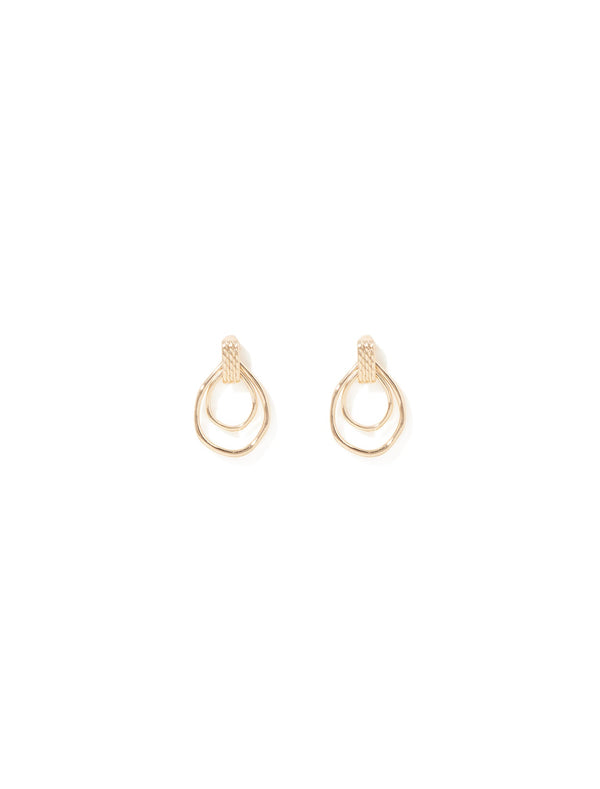 Ollie Organic Loop Earrings 0 Gold Forever New