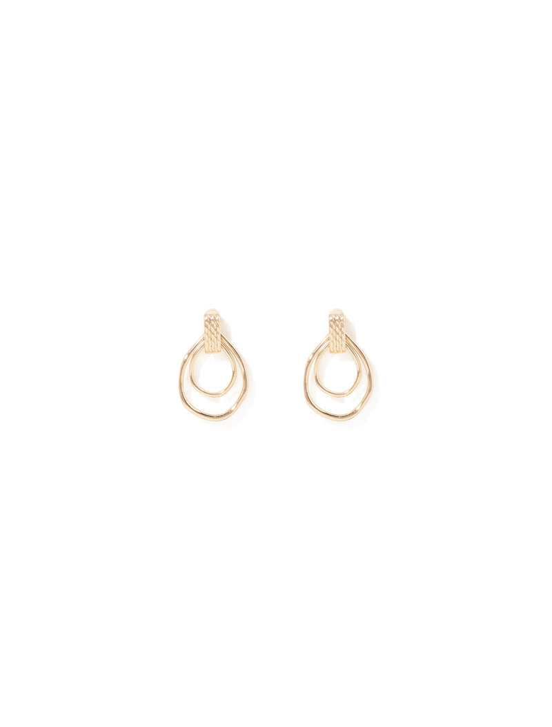 Ollie Organic Loop Earrings 0 Gold Forever New