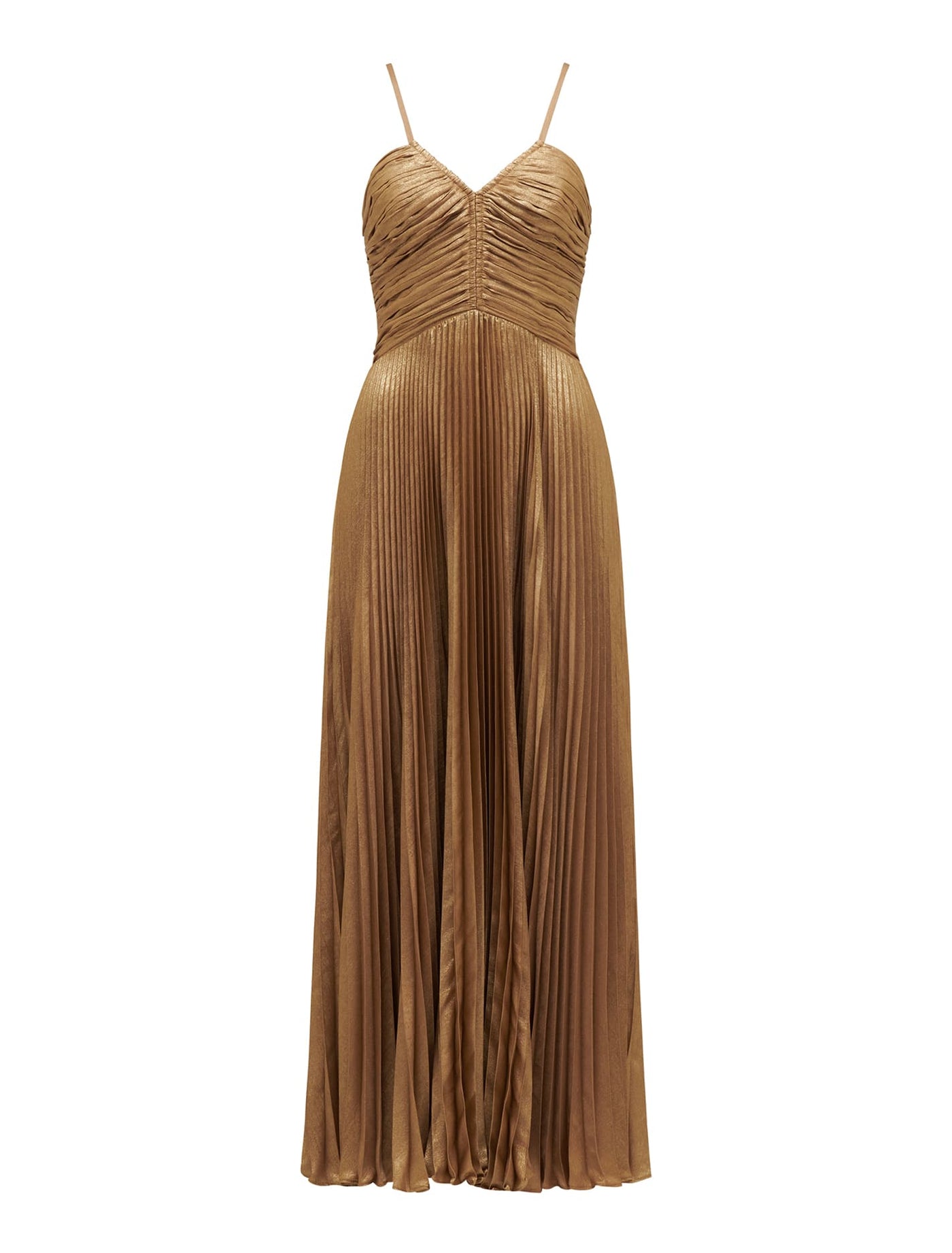 HYKE 23SS TAFFETA PLEATED MAXI DRESS