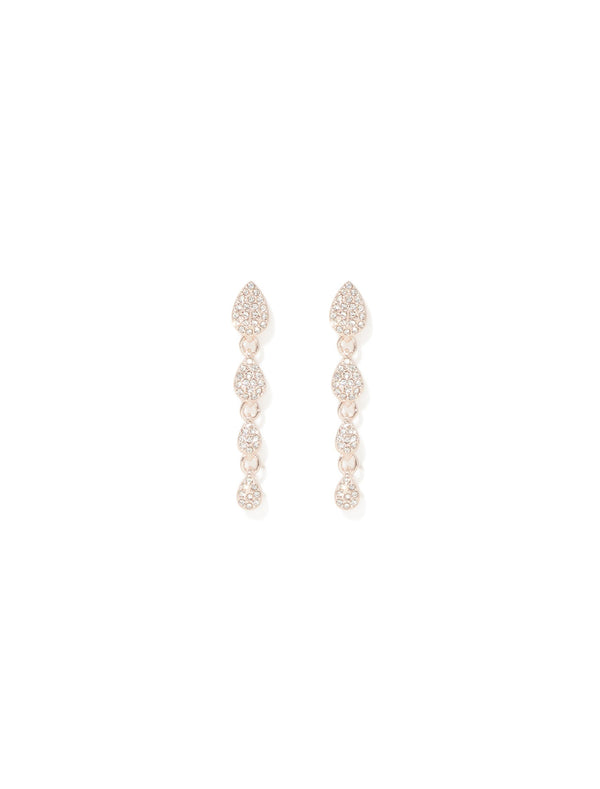 Perrie Pave Drop Earrings 0 Rose Gold Crystal Forever New