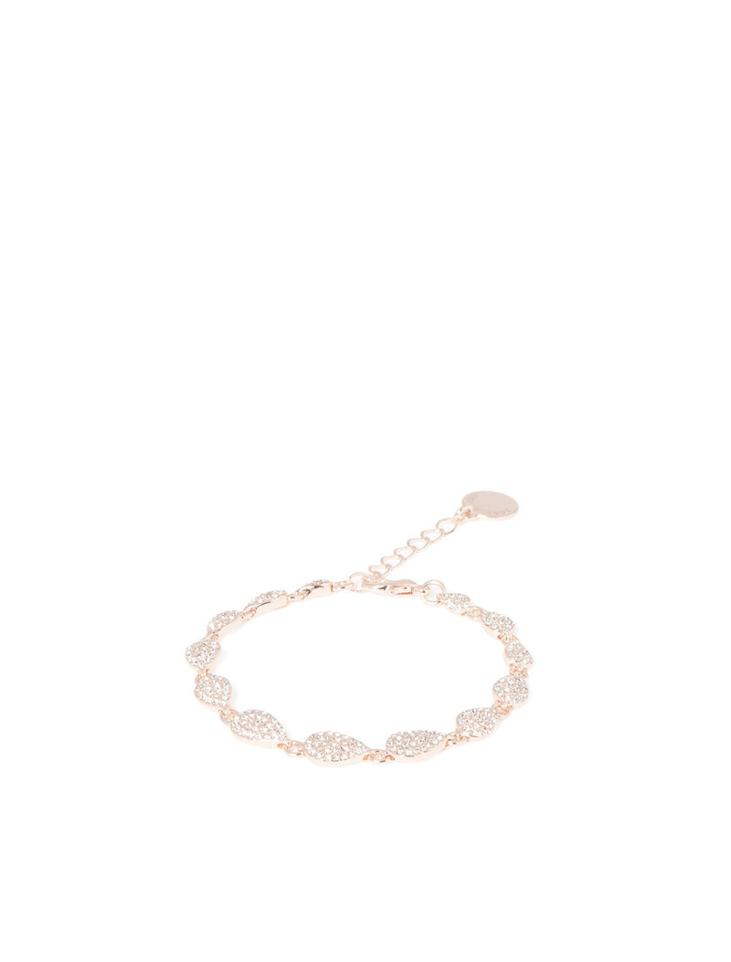 Perrie Pave Bracelet 0 Rose Gold Crystal Forever New