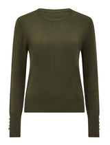 Katie Crew Neck Sweater Green Ivy Forever New