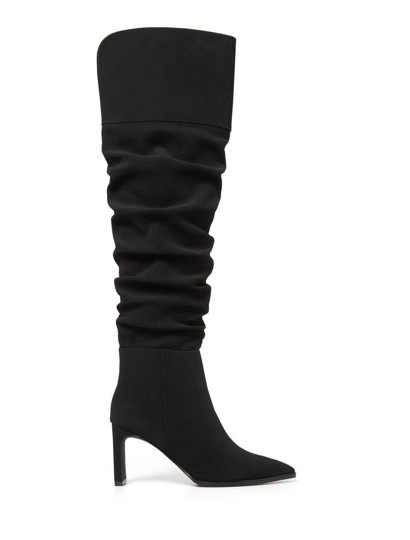 Rhiannon Ruched Over The Knee Boot Black Forever New