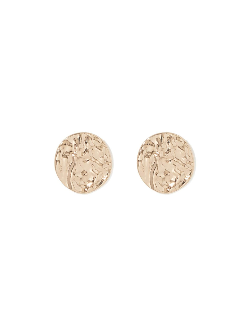 Raine Round Texture Stud Earrings Forever New