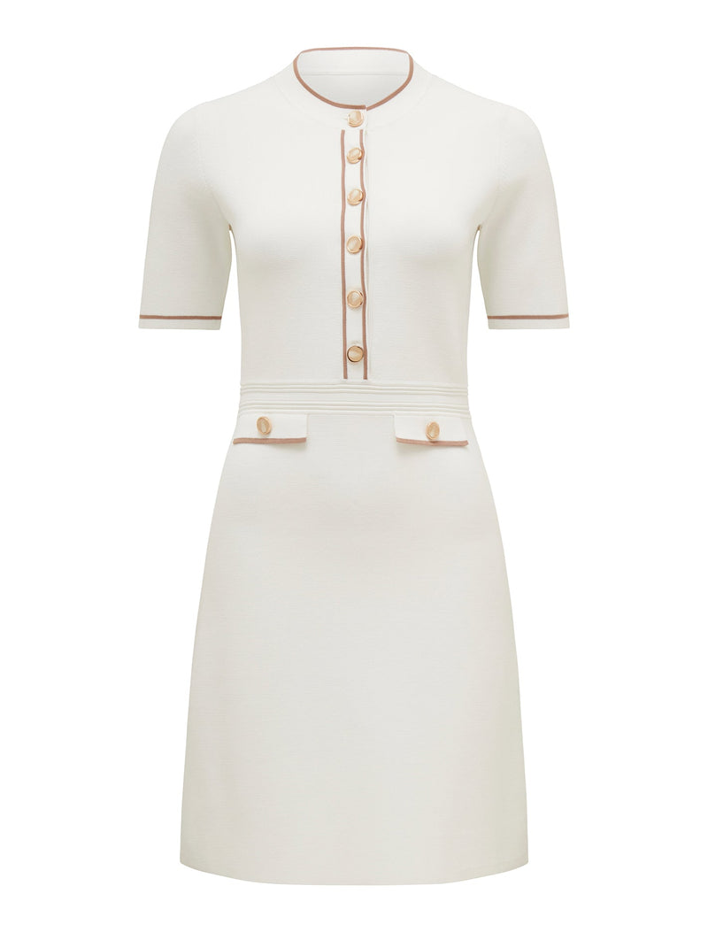 Belle Crepe Knit Dress Porcelain | Forever New Belle Crepe Knit Dress Porcelain | Forever New