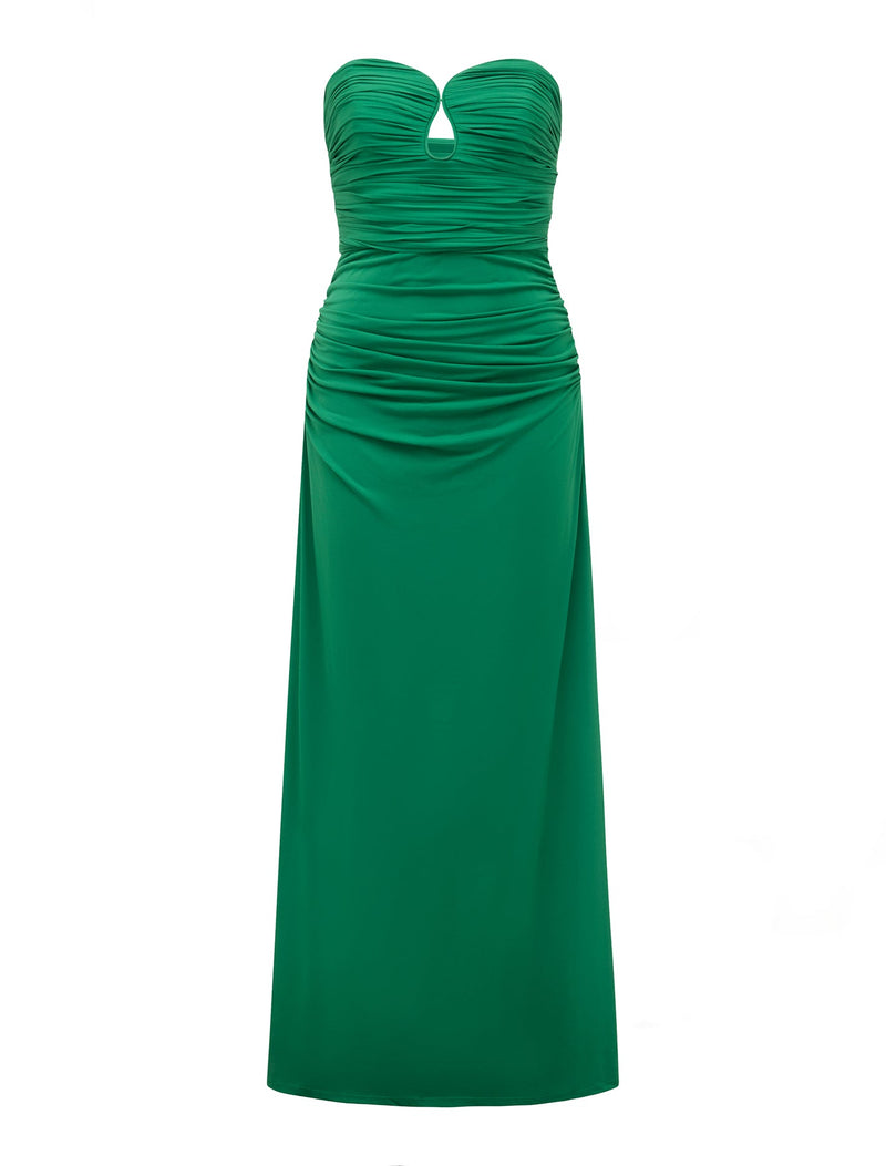 forever new emerald green dress Forever New tiered metallic plisse mini dress in emerald green
