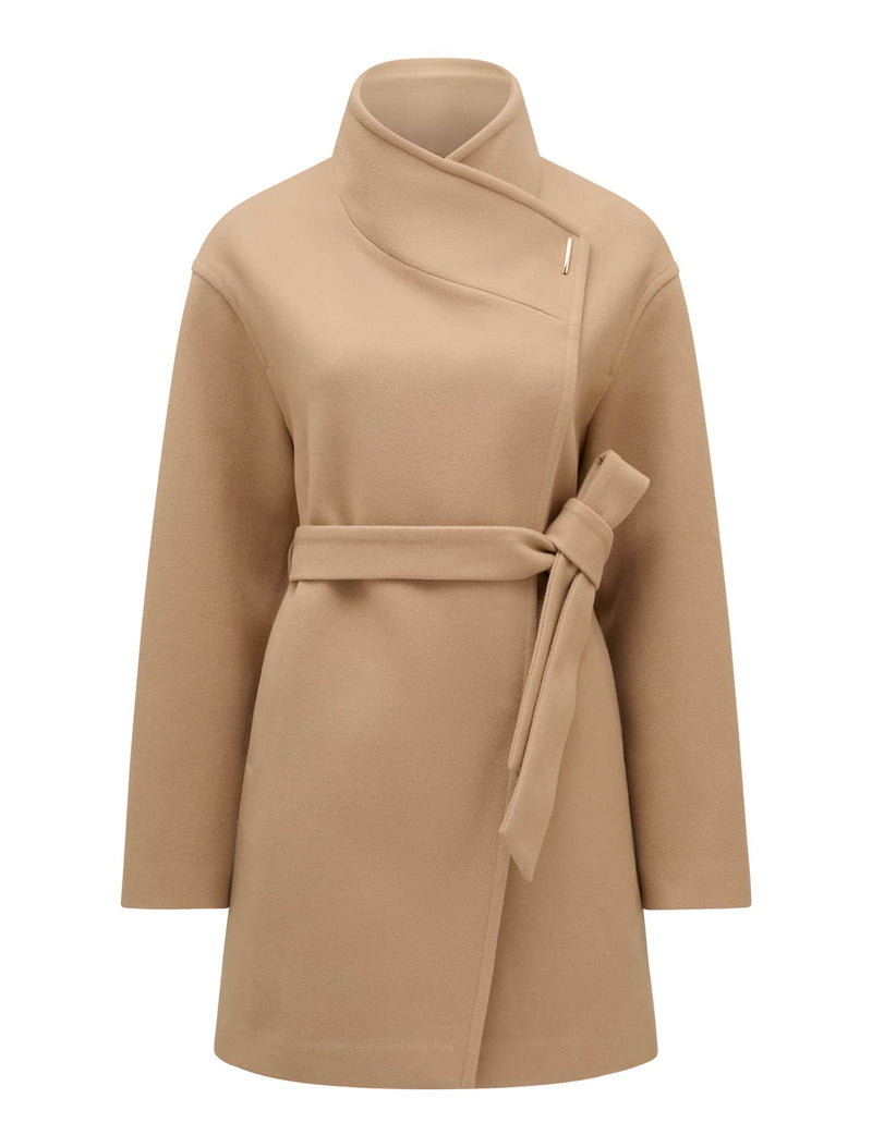Lola Funnel Neck Wrap Coat Forever New