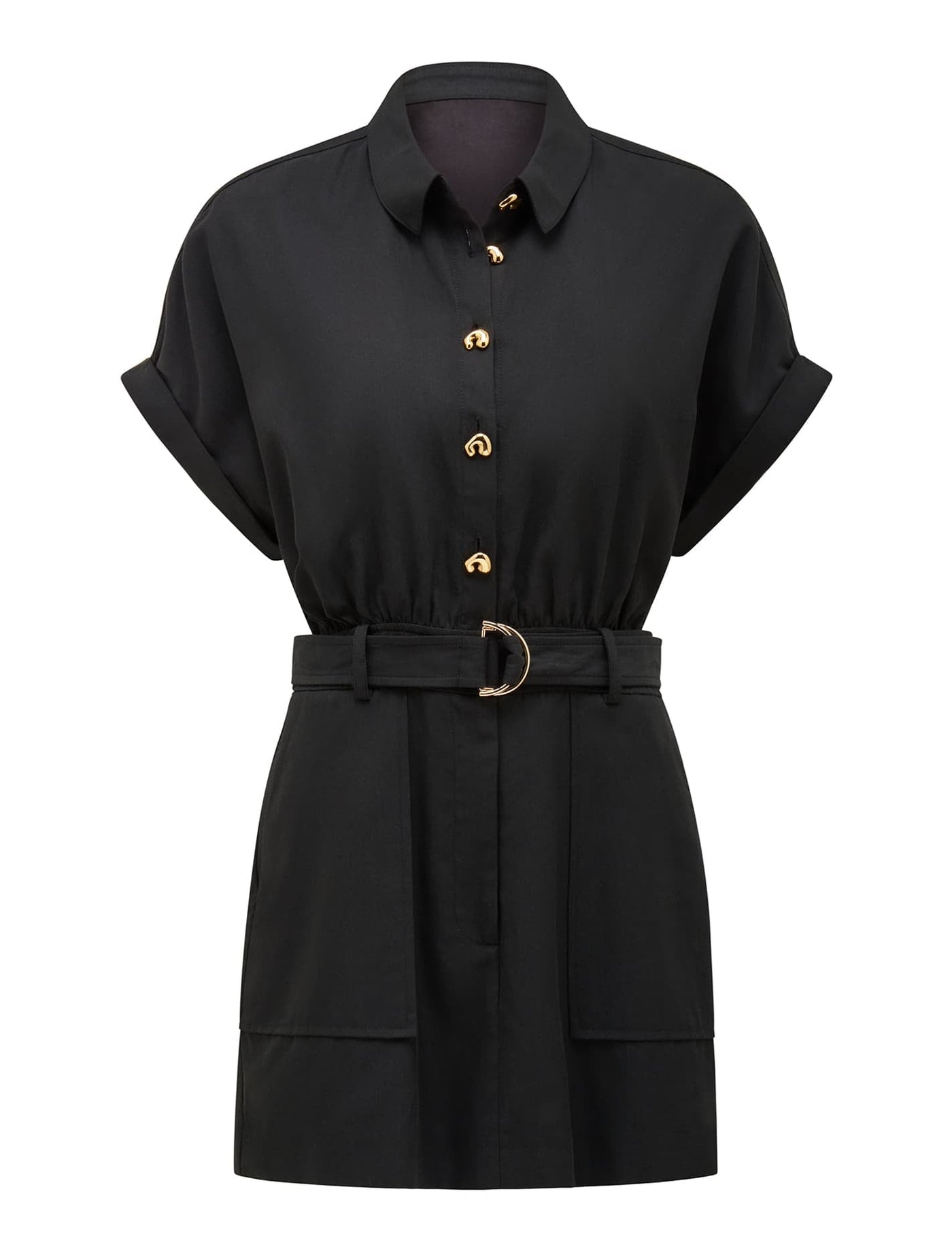 Bree Utility Mini Dress Black | Forever New