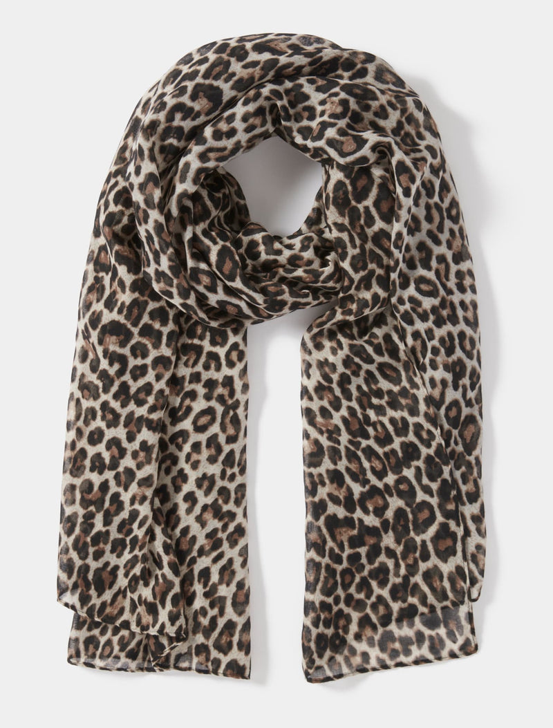 Leo Leopard Print Scarf Forever New