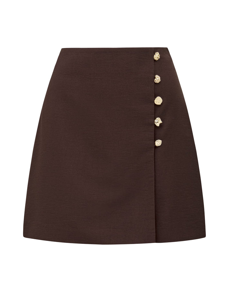 Jordyn Button Detail Wrap Skirt Forever New