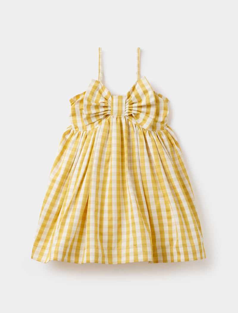 Helena Bow Gingham Girls Dress Forever New