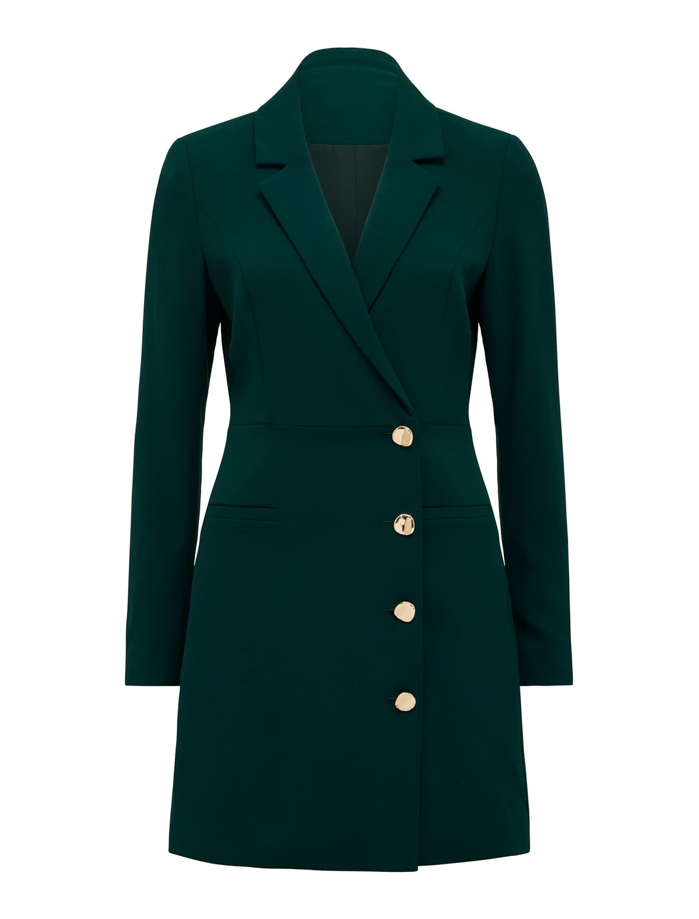 forest green blazer dress Forest Green Button Up Skirt Blazer Dress – AX Paris US