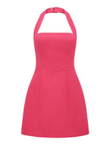 Kendall Halter Mini Dress Bright Rose Forever New