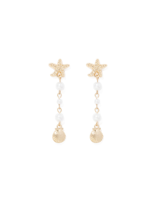 Frida Fine Drop Shell Earrings Forever New