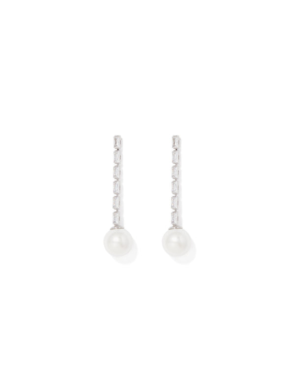 Della Fine Drop Pearl Earrings Forever New