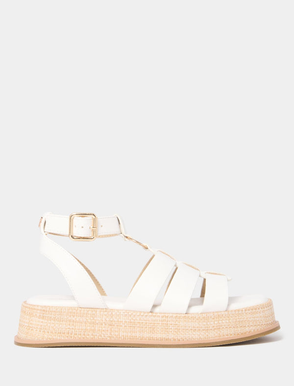 Greta Gladiator Flatform Sandal White Forever New