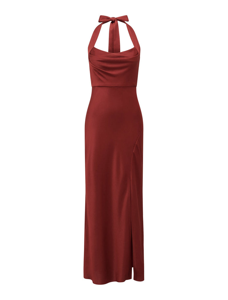 Alice Halter Satin Maxi Dress Forever New