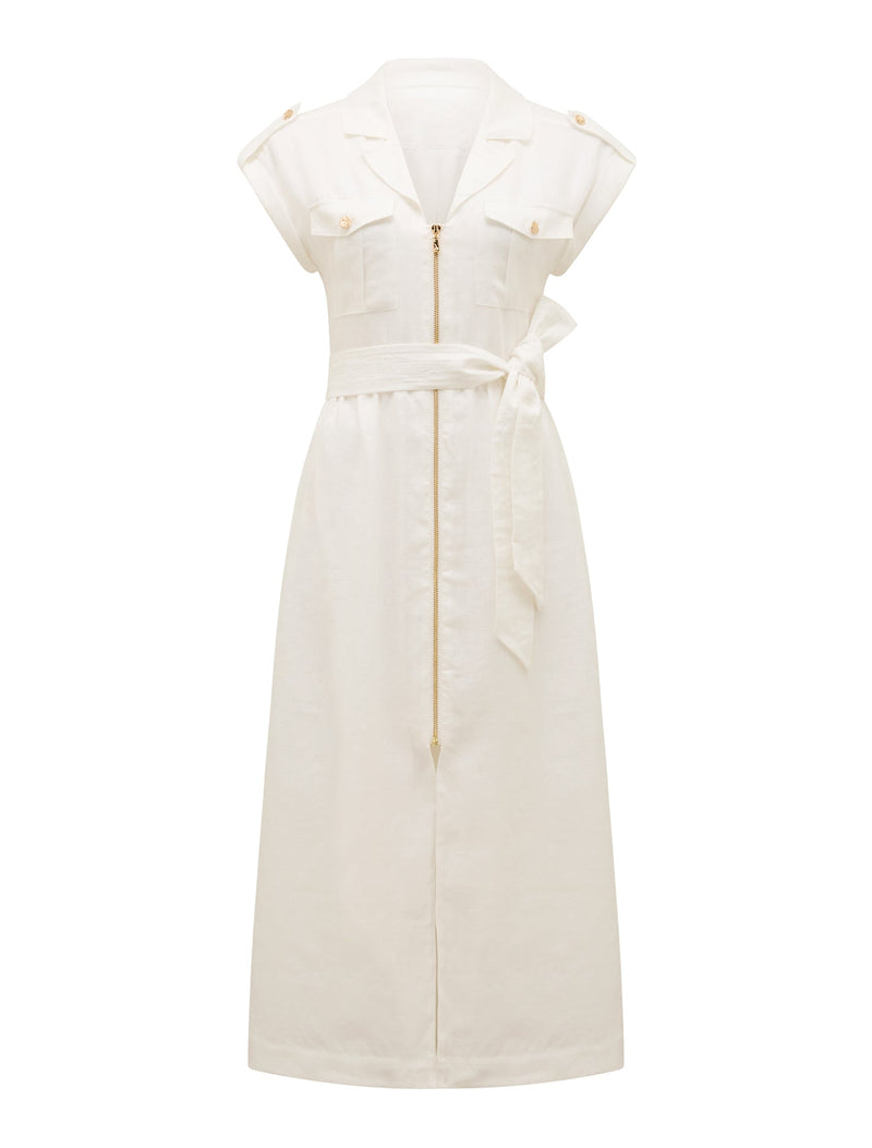 Alison Zip Utility Linen Midi Dress Forever New