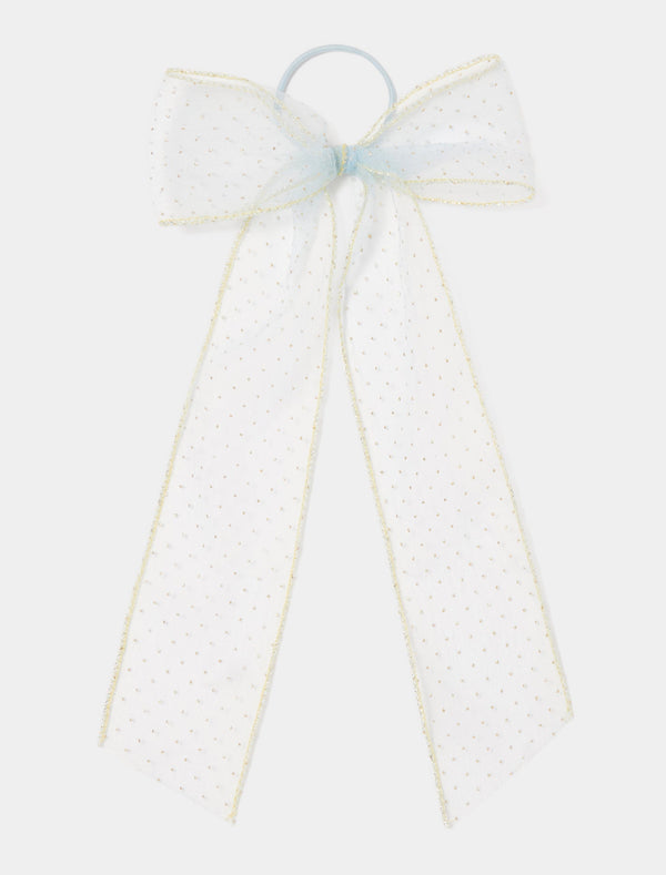 Mara Organza Spot Bow Hair Tie Forever New