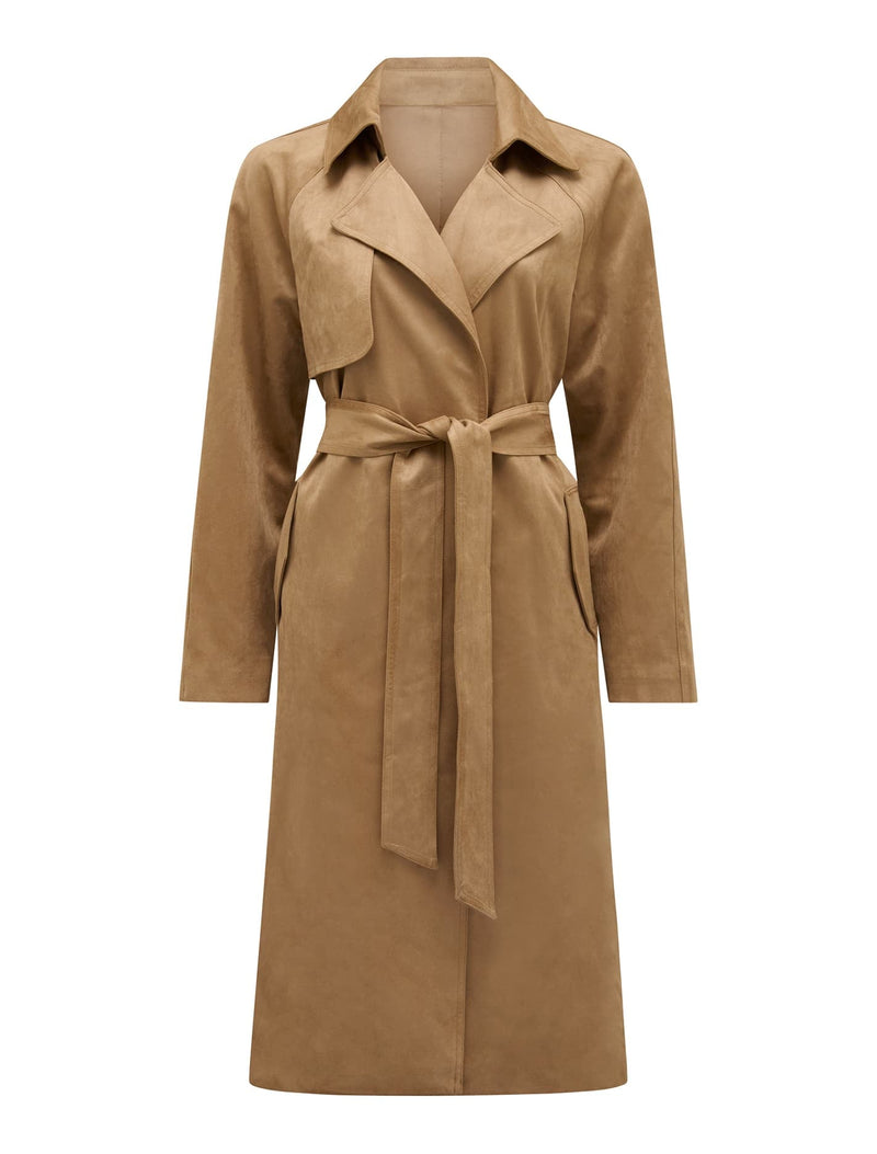 Cass Vegan Suede Trench Coat Forever New
