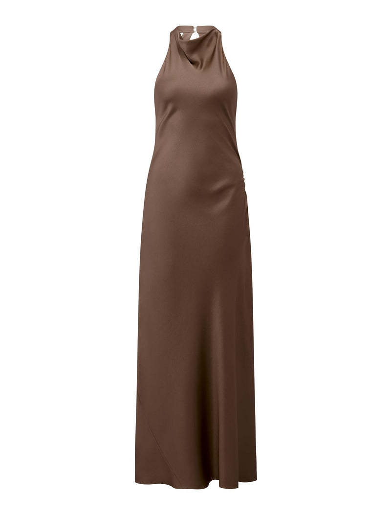 Audrey Satin Backless Maxi Dress Forever New