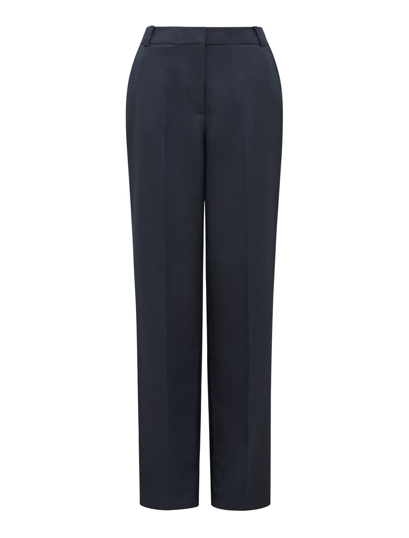 Carson Twill Straight Leg Pants Navy Suit Forever New