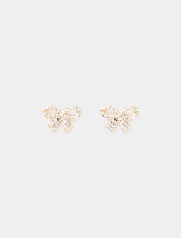 Gabi Glass Stone Bow Stud Earrings Forever New