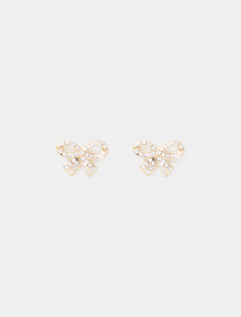 Gabi Glass Stone Bow Stud Earrings Forever New