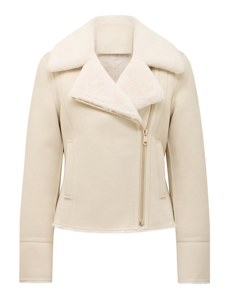 Penny Faux Fur Aviator Jacket Forever New