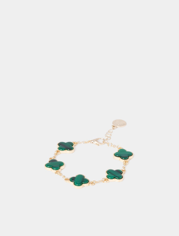 Fern Flower Bracelet 0 Green Gold Forever New