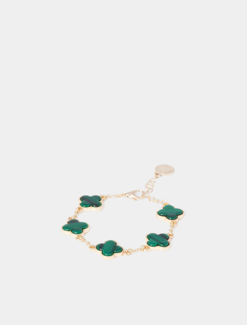 Fern Flower Bracelet 0 Green Gold Forever New