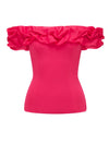 Stephanie Ruffle Crepe Bustier Top