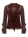 Alix Sheer Ruffle Blouse