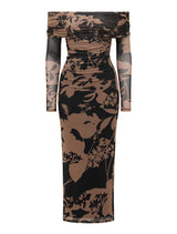 Minnie Petite Mesh Bardot Midi Dress Forever New