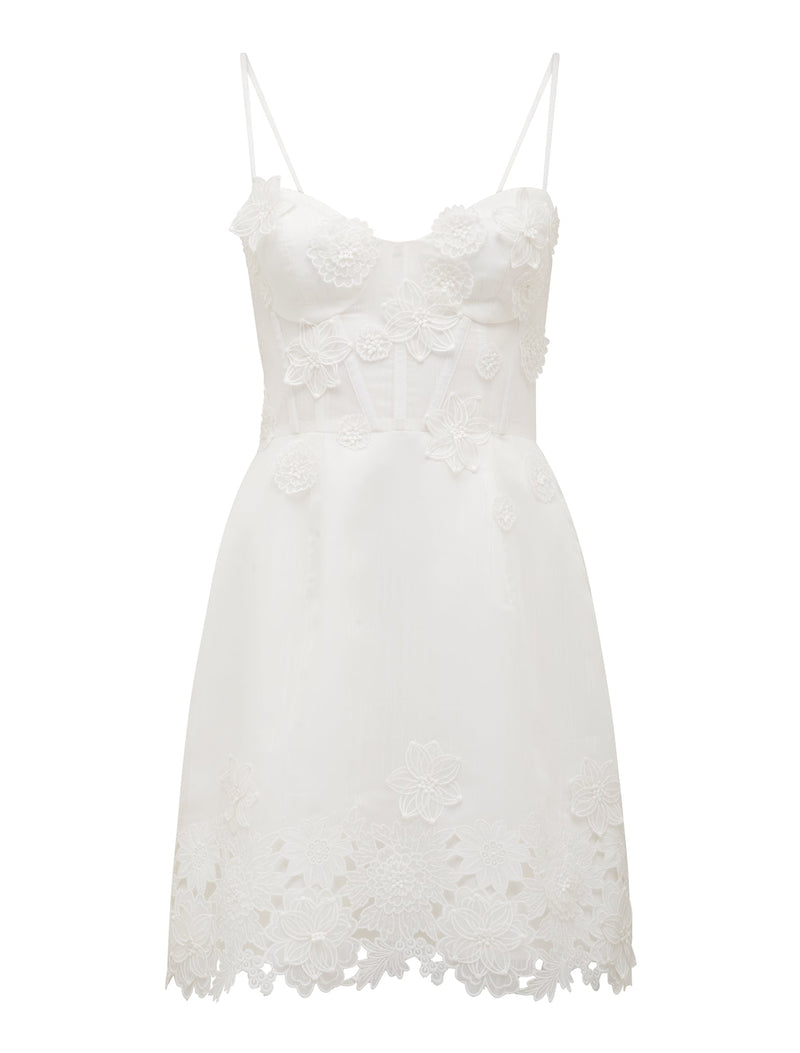 Avery Flower Detail Mini Dress Forever New