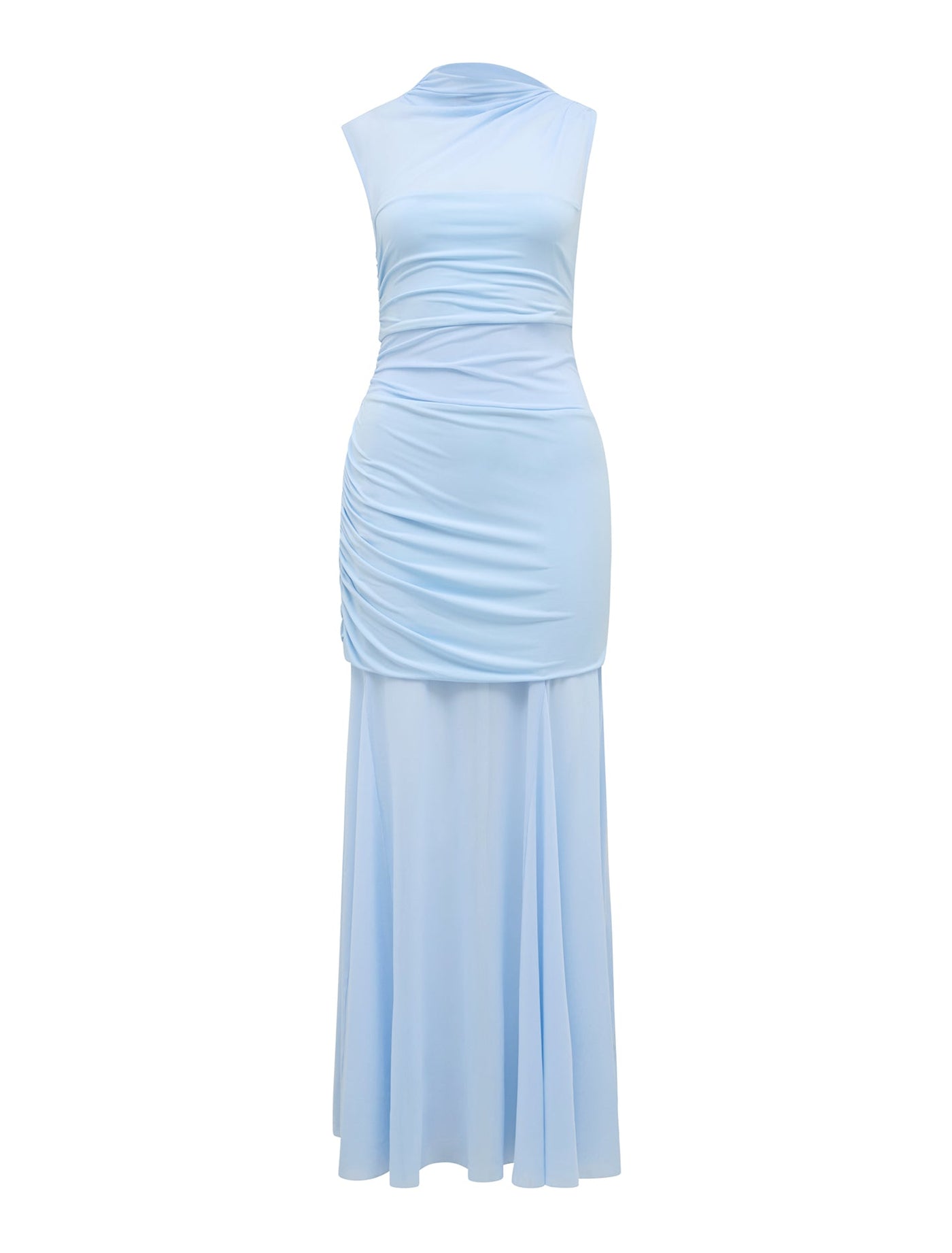 Lune Layered Mesh Maxi Dress Cloud Blue