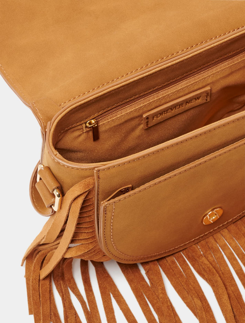 Farrah Fringe Saddle Bag Forever New