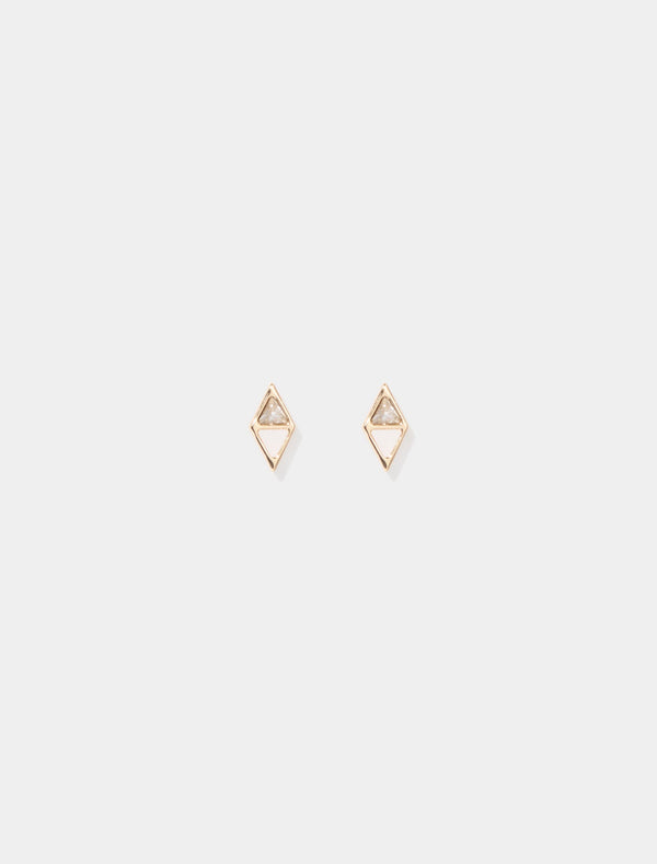 Delilah Diamond Stud Earrings 0 Gold Crystal Forever New