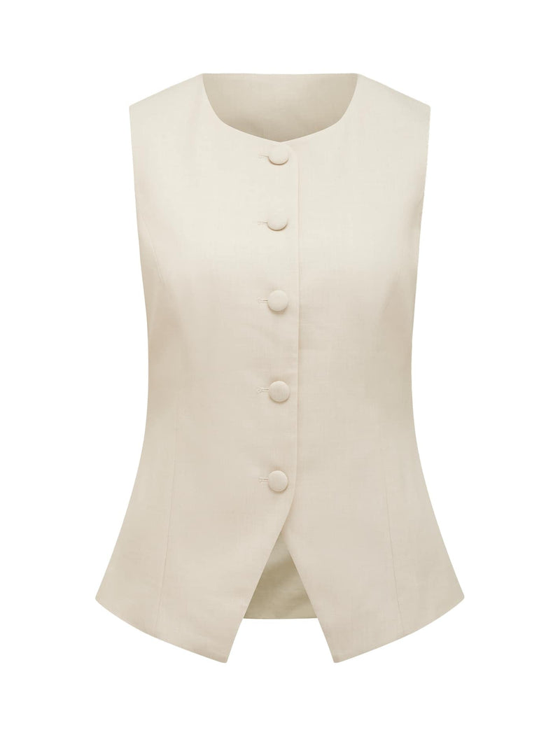 Valeria Petite High Neck Waistcoat Forever New