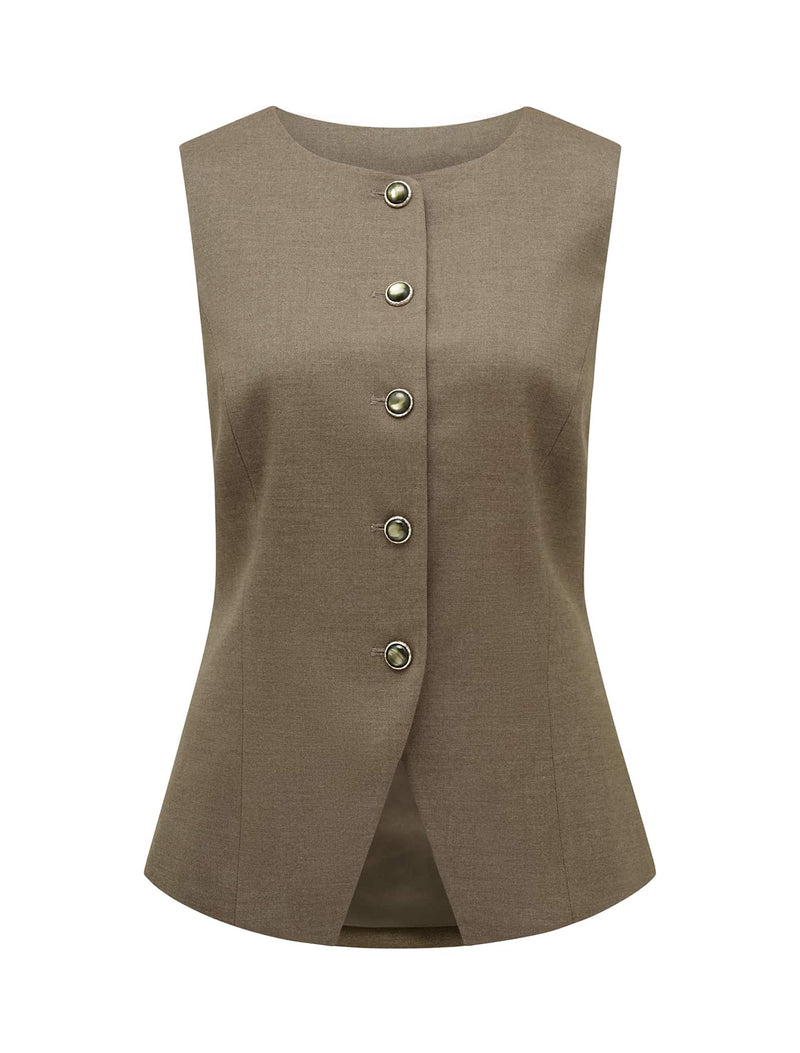 Toni High Neck Waistcoat Forever New