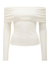 Kyla Long Sleeve Wool Blend Bardot Top