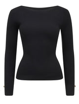 Alaia Knit Rib Top Black Forever New