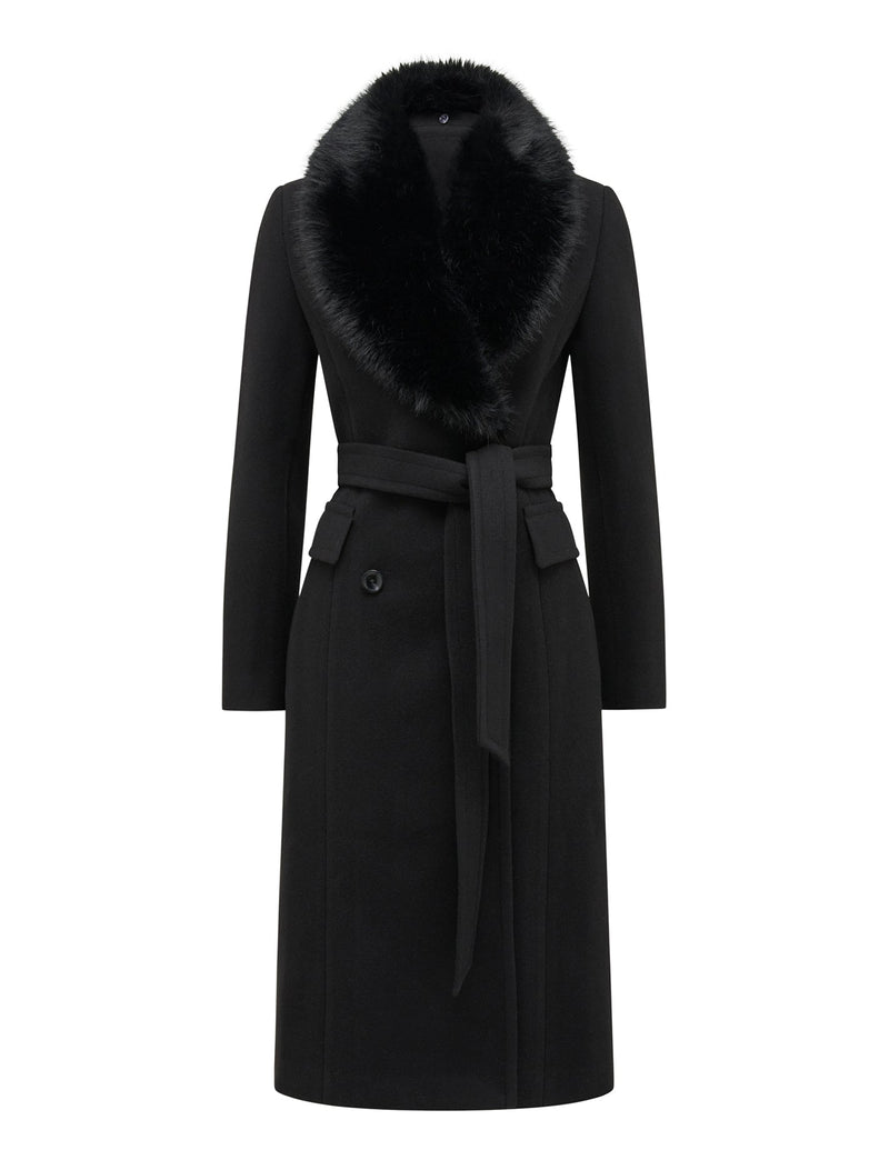 Chelsea Double Breasted Fur Collar Coat Forever New