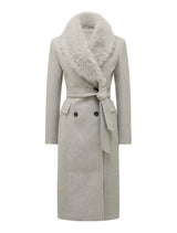 Chelsea Double Breasted Fur Collar Coat Forever New