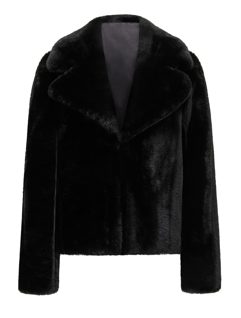 Anara Panelled Fur Coat Forever New