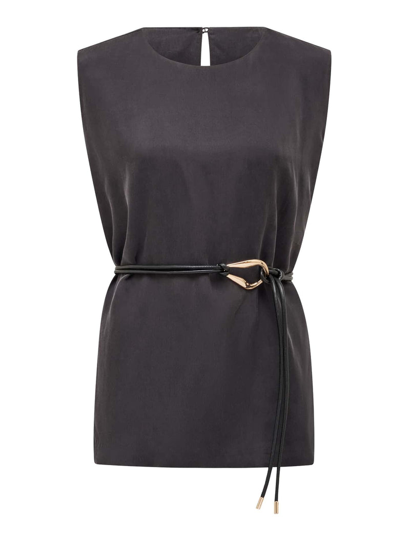 Poppy Belted Cupro Top Forever New